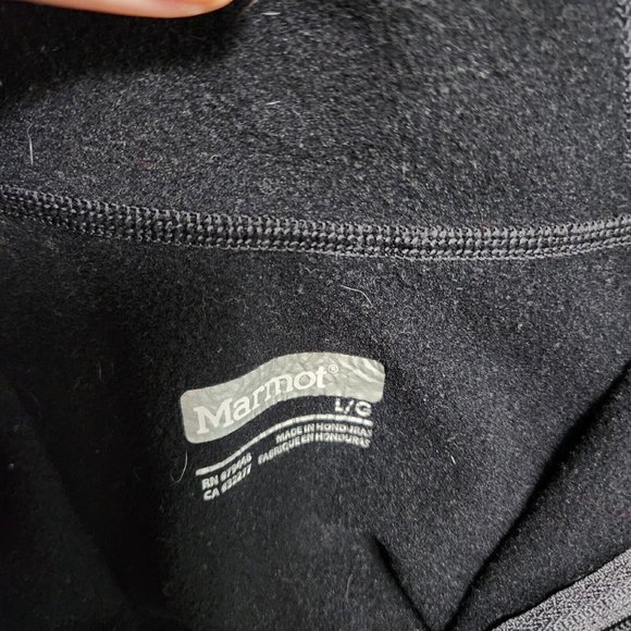 Marmot Sweater Mens Large Black 1/4 Zip Jacket Lined Pullover Outdoor Hiking - Picture 9 of 14